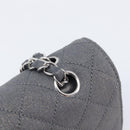 CHANEL Matelasse 25 Chain Shoulder Bag Canvas Gray Silver CC Auth 209670SV-14