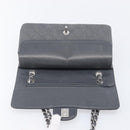 CHANEL Matelasse 25 Chain Shoulder Bag Canvas Gray Silver CC Auth 209670SV-16