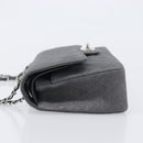 CHANEL Matelasse 25 Chain Shoulder Bag Canvas Gray Silver CC Auth 209670SV-5