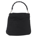 GUCCI Bamboo Shoulder Bag Canvas Black Silver 001 1638 Auth 209672-1