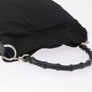 GUCCI Bamboo Shoulder Bag Canvas Black Silver 001 1638 Auth 209672-6