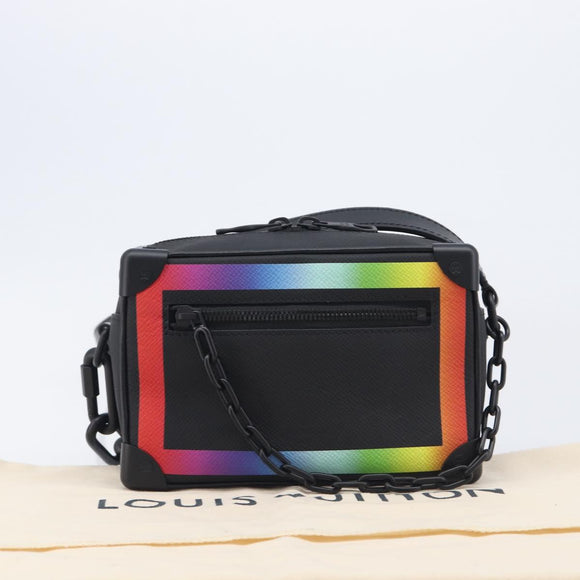 LOUIS VUITTON Taiga Rainbow Mini Soft Trunk Bag Black M30351 LV Auth 209684SAM