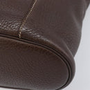 HERMES Good News GM Shoulder Bag Leather Dark Brown Silver Auth 209685V-14