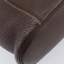HERMES Good News GM Shoulder Bag Leather Dark Brown Silver Auth 209685V-17
