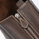 HERMES Good News GM Shoulder Bag Leather Dark Brown Silver Auth 209685V-18