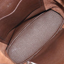 HERMES Good News GM Shoulder Bag Leather Dark Brown Silver Auth 209685V-10