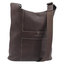 HERMES Good News GM Shoulder Bag Leather Dark Brown Silver Auth 209685V-1