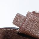 HERMES Good News GM Shoulder Bag Leather Dark Brown Silver Auth 209685V-11