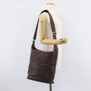 HERMES Good News GM Shoulder Bag Leather Dark Brown Silver Auth 209685V-23
