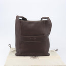 HERMES Good News GM Shoulder Bag Leather Dark Brown Silver Auth 209685V-12