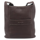HERMES Good News GM Shoulder Bag Leather Dark Brown Silver Auth 209685V-13