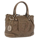 GUCCI GuccissimaGG Sukey Hand Bag Leather Brown Gold Tone 247902 Auth 209691A-1