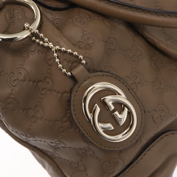 GUCCI GuccissimaGG Sukey Hand Bag Leather Brown Gold Tone 247902 Auth 209691A
