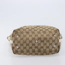 GUCCI GG Canvas Web Sherry Line Tote Bag Beige Silver 232970 Auth 209693-10