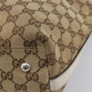 GUCCI GG Canvas Web Sherry Line Tote Bag Beige Silver 232970 Auth 209693-13