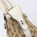 GUCCI GG Canvas Web Sherry Line Tote Bag Beige Silver 232970 Auth 209693-15