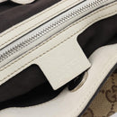 GUCCI GG Canvas Web Sherry Line Tote Bag Beige Silver 232970 Auth 209693-17