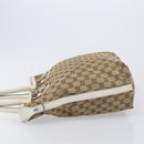 GUCCI GG Canvas Web Sherry Line Tote Bag Beige Silver 232970 Auth 209693-5