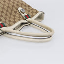 GUCCI GG Canvas Web Sherry Line Tote Bag Beige Silver 232970 Auth 209693-7