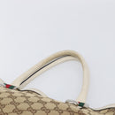 GUCCI GG Canvas Web Sherry Line Tote Bag Beige Silver 232970 Auth 209693-8