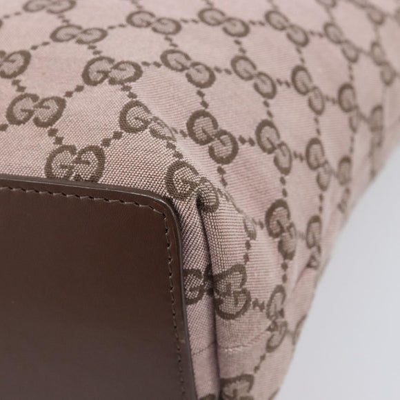 GUCCI GG Canvas Tote Bag Pink Gold Tone 002 1099 Auth 209694