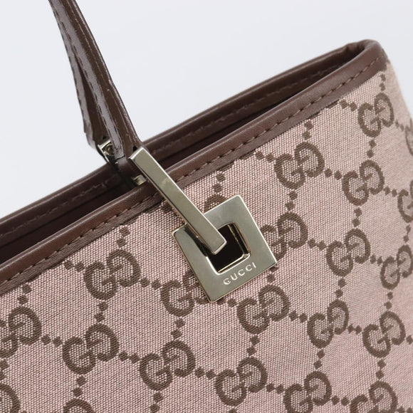 GUCCI GG Canvas Tote Bag Pink Gold Tone 002 1099 Auth 209694