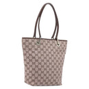 GUCCI GG Canvas Tote Bag Pink Gold Tone 002 1099 Auth 209694-1
