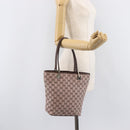 GUCCI GG Canvas Tote Bag Pink Gold Tone 002 1099 Auth 209694-22