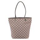 GUCCI GG Canvas Tote Bag Pink Gold Tone 002 1099 Auth 209694-2