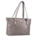 GUCCI GG Implementation Tote Bag PVC Leather Silver 211138 Auth 209695-1