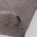 GUCCI GG Implementation Tote Bag PVC Leather Silver 211138 Auth 209695-12