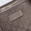 GUCCI GG Implementation Tote Bag PVC Leather Silver 211138 Auth 209695-14