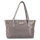 GUCCI GG Implementation Tote Bag PVC Leather Silver 211138 Auth 209695-2