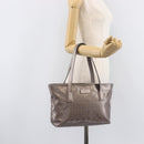 GUCCI GG Implementation Tote Bag PVC Leather Silver 211138 Auth 209695-23