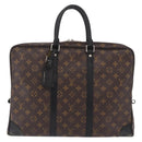 LOUIS VUITTON Monogram Macassar Porte Documents Voyage Bag M52005 LV Auth 209702-2