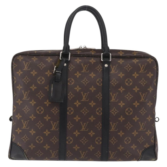 LOUIS VUITTON Monogram Macassar Porte Documents Voyage Bag M52005 LV Auth 209702