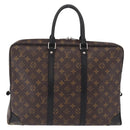 LOUIS VUITTON Monogram Macassar Porte Documents Voyage Bag M52005 LV Auth 209702-3