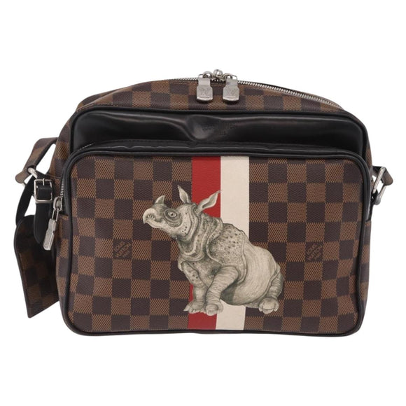 LOUIS VUITTON Damier Ebene Chapman Brothers Nile PM Bag N42704 LV Auth 209703A