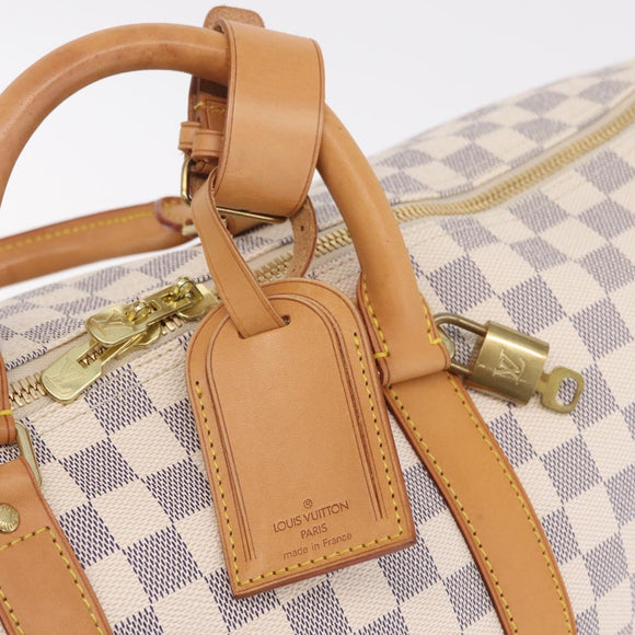 LOUIS VUITTON Damier Azur Keepall 50 Boston Bag N41430 LV Auth 209705V