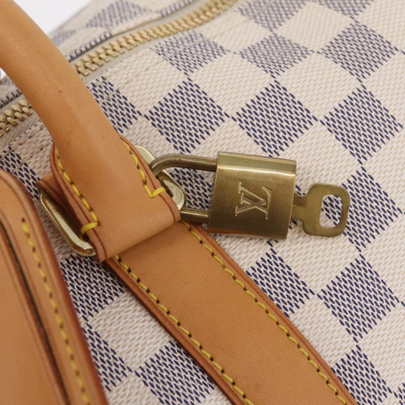 LOUIS VUITTON Damier Azur Keepall 50 Boston Bag N41430 LV Auth 209705V