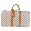 LOUIS VUITTON Damier Azur Keepall 50 Boston Bag N41430 LV Auth 209705V-2