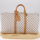 LOUIS VUITTON Damier Azur Keepall 50 Boston Bag N41430 LV Auth 209705V-26