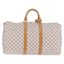 LOUIS VUITTON Damier Azur Keepall 50 Boston Bag N41430 LV Auth 209705V-3
