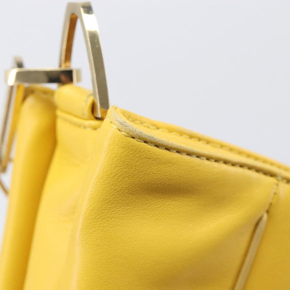 LOEWE Shoulder Bag Leather Yellow Gold Auth 209708V