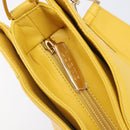 LOEWE Shoulder Bag Leather Yellow Gold Auth 209708V-17