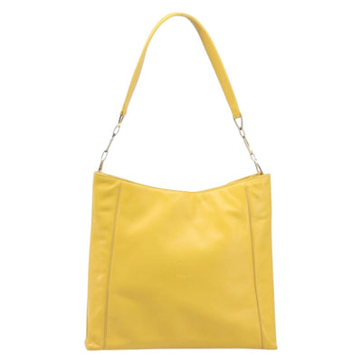 LOEWE Shoulder Bag Leather Yellow Gold Auth 209708V - 0