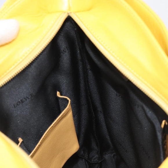LOEWE Shoulder Bag Leather Yellow Gold Auth 209708V