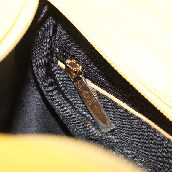 LOEWE Shoulder Bag Leather Yellow Gold Auth 209708V