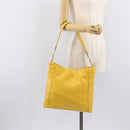 LOEWE Shoulder Bag Leather Yellow Gold Auth 209708V-26