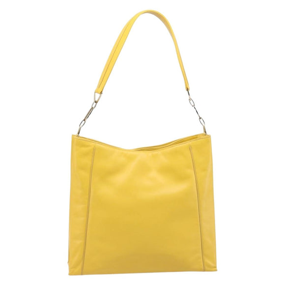 LOEWE Shoulder Bag Leather Yellow Gold Auth 209708V